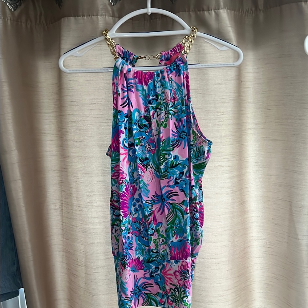 Lilly Pulitzer Pink and Blue Graphic Tank Top